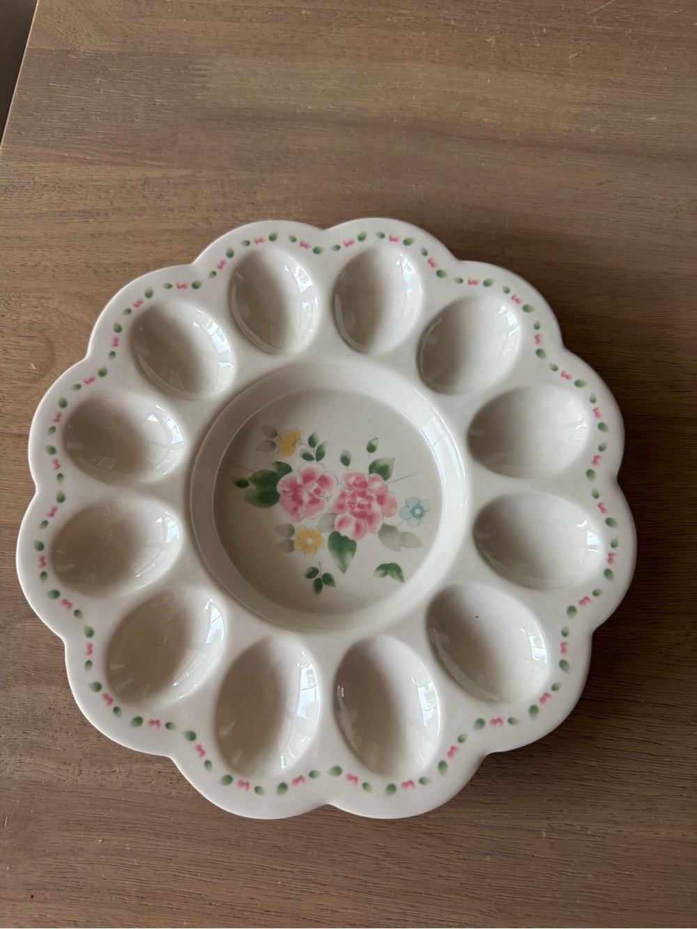 Reston Lloyd Eurita 10” Flowers Deviled Egg Platter Tray Vintage -melamine
